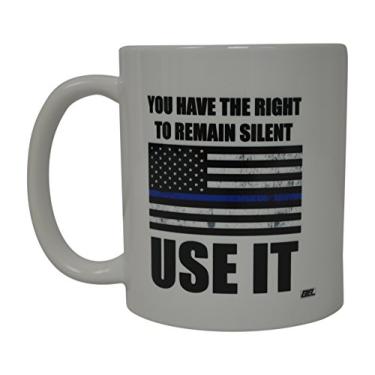 Imagem de Caneca de café divertida Best Police Officer Cop presente de policia permanece silenciosa