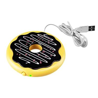 Imagem de xícaras USB - Porta copos temperatura constante elétrica USB Donut | Porta-copos isolamento caneca bonito porta-copos criativo, presente mais quente copo, Xuany