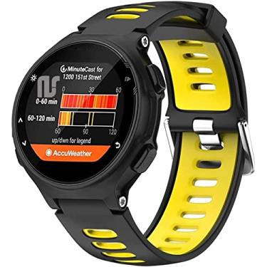 Imagem de Pulseiras NSmart compatível com Smartwatch Garmin Forerunner modelos 230 235 220 620 630 735 735XT - Nandos-Store (com chave para troca) (Preto com amarelo GT)