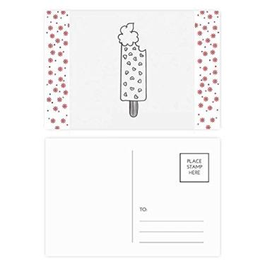 Imagem de Cartão-postal de celebração de flores natalinas com contorno preto de picolés de coração