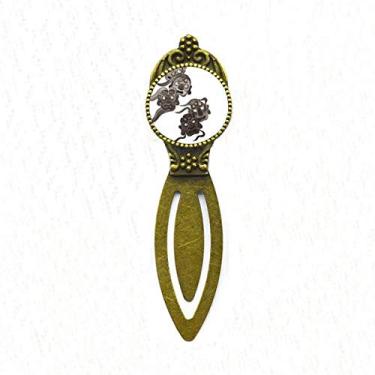 Imagem de Marcador de página com etiqueta de escritório retrô estilo cinco duendes monstros estilo tinta chinesa