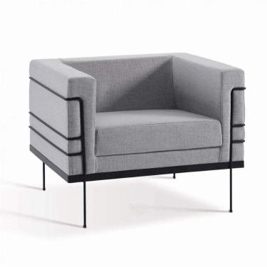 Imagem de Poltrona Le Corbosier Daf Mobiliário Cinza