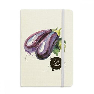 Imagem de Caderno de anotações Eggplant Vegetable Tasty Healthy Watercolor oficial de tecido rígido clássico diário