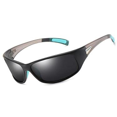 Imagem de Óculos de sol esportivos polarizados Duberry para homens, 100% proteção UV, persianas de golfe para dirigir, preto e arma/preto