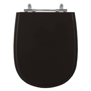 Imagem de Assento Sanitário Paris Premium Ebony (Preto) Tampa para Vaso Ideal de Madeira Laqueada 