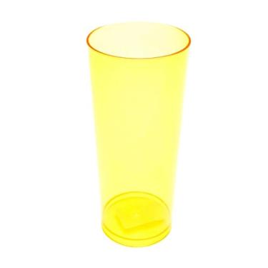 Imagem de 10 Copos Long Drink Acrílico Cristal Colorido 330ml Festas Cor:Amarelo Neon