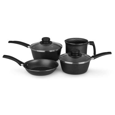 Imagem de Conjunto de Panelas 4 Peças Multiflon Essencial com Revestimento Antiaderente Ultra7 e Tampas de Vidro - Cinza