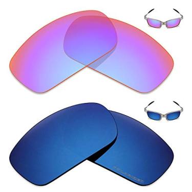 Imagem de Mryok+ 2 pares de lentes polarizadas de substituição para óculos de sol Oakley X Squared – Rosa cobalto/azul pacífico