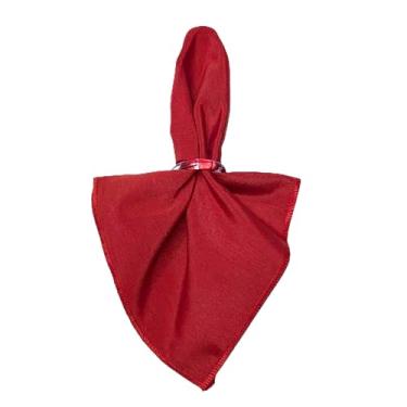 Imagem de Guardanapos em Tecido Liso Overloque 40 x 40 Natalino (VERMELHO, 8)