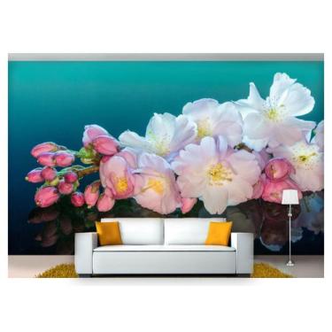 Imagem de Papel De Parede Flores Rosas Romântico 3D Nfl142. - Você Decora