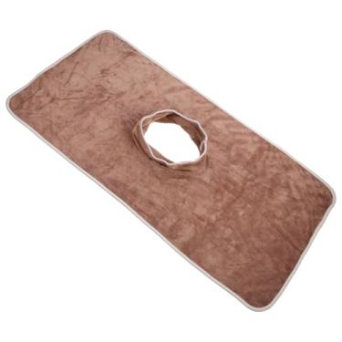Imagem de DOITOOL toalha de buraco almofada de massagem capa de rosto toalha branca almofadas faciais colcha capas de rosto toalha de massagem de salão Cosmético berço pano de prato Folha mascarar