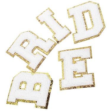 Imagem de SHINEOFI 1 Conjunto Fragmento remendos de roupa a ferro remendos de ferro em letras para roupas vestidos Roupas para crianças apliques de noiva ferro em patch de noiva jeans