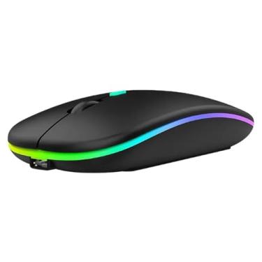 Imagem de Novo Mouse Sem Fio Recarregável Wireless Ótico Led RGB Ergonômico USB 2.4 Ghz para Notebook, Computador, Pc Desktop, Premium INNOVI CRAFT (Preto)