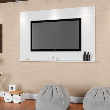 Imagem de Painel De Parede Sala Com Prateleira Tv Até 55 Dakota - Branco