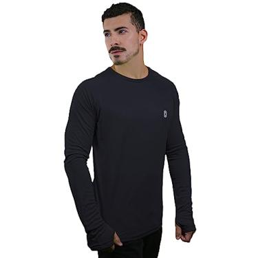 Imagem de Camiseta Skube Com Proteção UV 50+ Dry Fit Segunda Pele Térmica Tecido Termodry Manga Longa Dedeira - Preto - GG