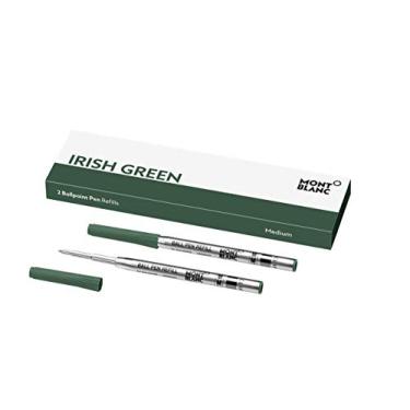 Imagem de Montblanc Recargas de caneta esferográfica (M) Fortune Green 124485 – Cartuchos de recarga com ponta média para canetas esferográficas Montblanc – 2 refis esferográficas verdes