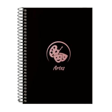 Imagem de Caderno Colegial 10 Matérias Profissões Artes (Preto e Rosê)