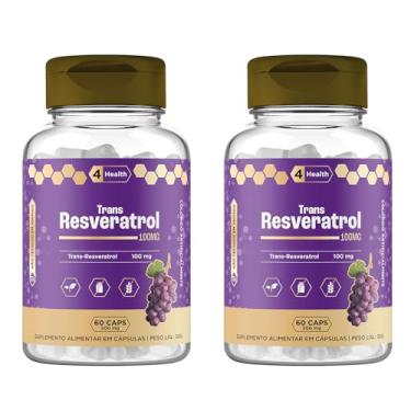 Imagem de Resveratrol Trans Resveratrol 100mg 60 Cápsulas Kit 2 (POTES) - Tecnologia Americana - 4 Health