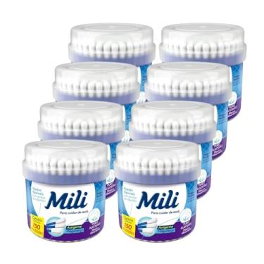 Imagem de KIT 8 UNIDADES - Cotonete Hastes Flexíveis (MILI) - Frasco com 150 Unidades