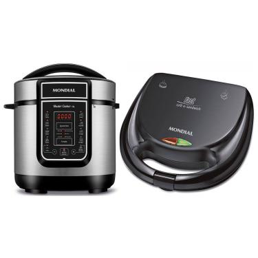 Imagem de Kit Panela Elétrica de Arroz e Sanduicheira S-12 Mondial 127V