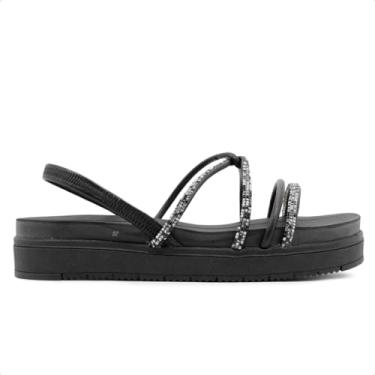 Imagem de Sandália Papete Via Uno Tiras Feminina (Preto, BR, Adulto, Numérico, 39)