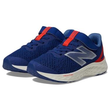 Imagem de New Balance Tênis de corrida unissex infantil Fresh Foam Arishi V4 elástico com alça superior, Inkwell/Neo Flame/Prata Metálico, 1.5 Little Kid