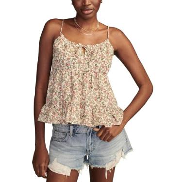 Imagem de Lucky Brand Camiseta feminina com laço frontal, Madrepérola Mult, P