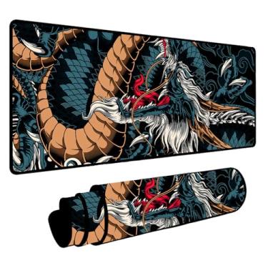 Imagem de Mouse Pad Gamer Desk Pad Speed Extra Grande Várias Estampas (90x40) (Dragão Azul)