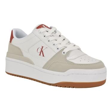 Imagem de Calvin Klein Tênis feminino Alondra, Branco Multi 146, 40