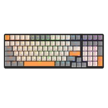 Imagem de Teclado mecânico K3 Teclado mecânico russo 100 teclas para jogos de escritório Teclado de computador para jogos Teclas completas sem perfuração Vários efeitos de luz Teclas personalizadas Tecl type1