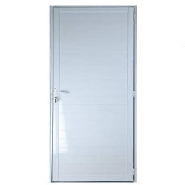 Imagem de Kit com 2 Portas Lambril de Alumínio 210x80cm com Maçaneta Linha 25 Lado Esquerdo Esquadrias Bergamo Branco
