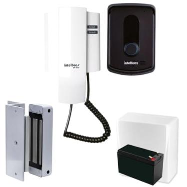Imagem de Porteiro Interfone Residencial Intelbras Campainha com Fio e Fechadura Eletroimã