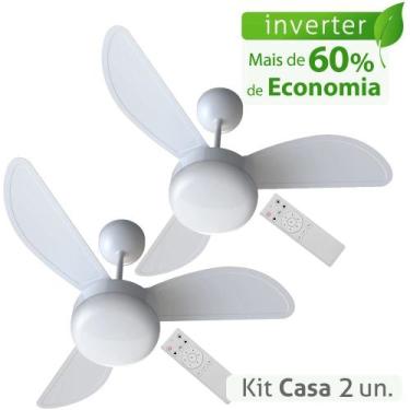Imagem de Kit Ventilador de Teto Ventisol Fênix Branco Inverter Controle Remoto 