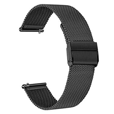 Imagem de XLBH Pulseira de metal masculina e feminina, relógio GT/GT2 46 mm, 2 pulseiras inteligentes, pulseira de aço inoxidável, corrente de relógio Correa (cor da pulseira: preto Milão, tamanho: para GT2 46