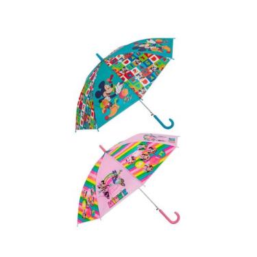 Imagem de Kit 02 Guarda-Chuva Infantil Mickey Minnie Mouse 11108 11110 - Voyagem