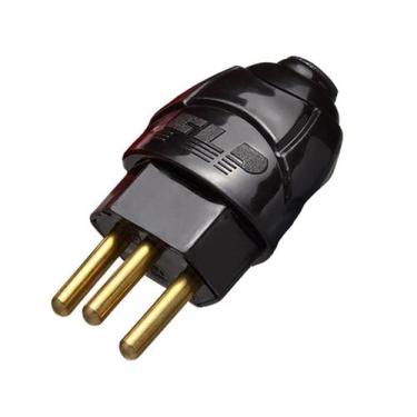 Imagem de Plugue Pino Macho 2p+t 10A Preto Nbr Com Inmetro - EPM ACESSORIOS, 05 