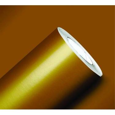 Imagem de Papel Adesivo Envelopamento Vinílico Moveis Geladeira Fogão Ouro 7,5m 