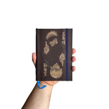 Imagem de Sketchbook Caderno Jujutsu Kaisen Itadori Megumi Fushiguro com Elástico e Marca Página Aquarela (Marfim 120 Páginas, M (10x14cm))