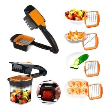 Imagem de Fatiador Com Tampa Cortador Multi Laminas Inox Frutas Legumes - ZEM