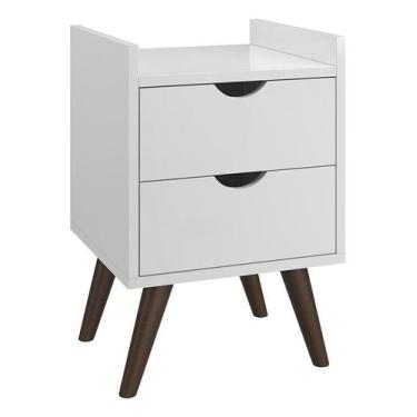 Imagem de Mesa De Cabeceira Criado para Quarto Cama Casal 2 Gavetas Juma - Movei