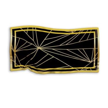 Imagem de Canga Saída de Praia Estampa Abstrata Preta/Dourada 125x70cm - PRESENT