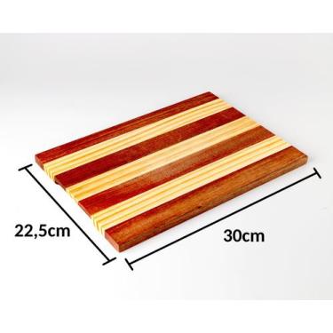 Imagem de Tábua De Frios Para Corte E Servir Resistente 30x22,5Cm - Madeira