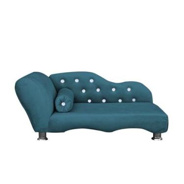 Imagem de Cama Caminha Diva Pet Veludo Strass Azul Royal Dvinn - Divini, Azul Ro