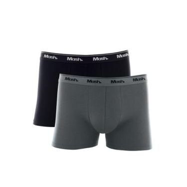 Imagem de Kit com 2 cuecas boxer mash 110.18 plus size, Preto, Cinza, XXGG