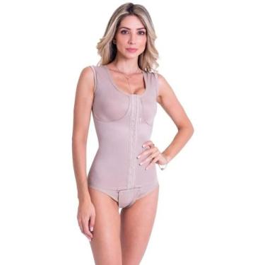 Imagem de Cinta Pós Cirúrgica Curta Fecho Frontal Prótese de silicone Abdominopl