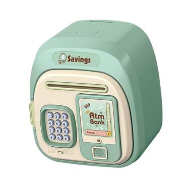 Imagem de menolana Cofrinho Eletrônico Modo Duplo Senha Rolo Automático Grande Capacidade Cofrinho Depósito e Saque Cofrinho Crianças, Verde