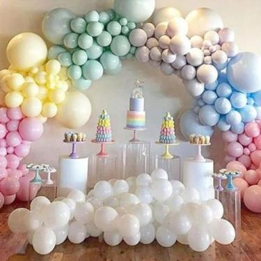 Imagem de Kit de arco de guirlanda de balões de macaron de unicórnio mágico para chá de bebê pastel, aniversário, sorvete, festa infantil