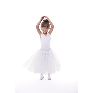 Imagem de Little Adventures Fantasia feminina Deluxe Fullness (grande idade 5-7) – Lavável na máquina, brincadeira infantil e vestido de festa, sem glitter, branco, Branco, 3-5T