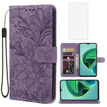 Imagem de Gufuwo Capa para Redmi 10 5G, capa carteira Redmi 10 Prime+ 5G/Redmi 11 Prime 5G com protetor de tela de vidro temperado, capa flip de couro PU com suporte para cartão de crédito para Xiaomi Redmi 10