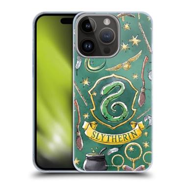Imagem de Head Case Designs Capa rígida oficialmente licenciada com estampa Harry Potter Sonserina Relíquias da Morte XIII compatível com Apple iPhone 15 Pro